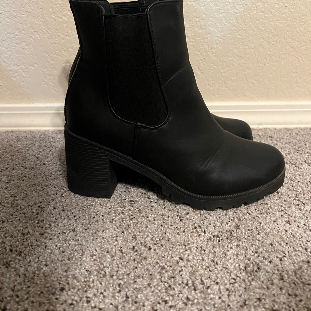 Black platform boots